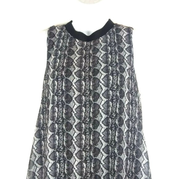 Rachel Roy Reptile Print Dress Tunic Small Chiffon Hi-Low Boho Casual Beach Trav - Picture 5 of 12